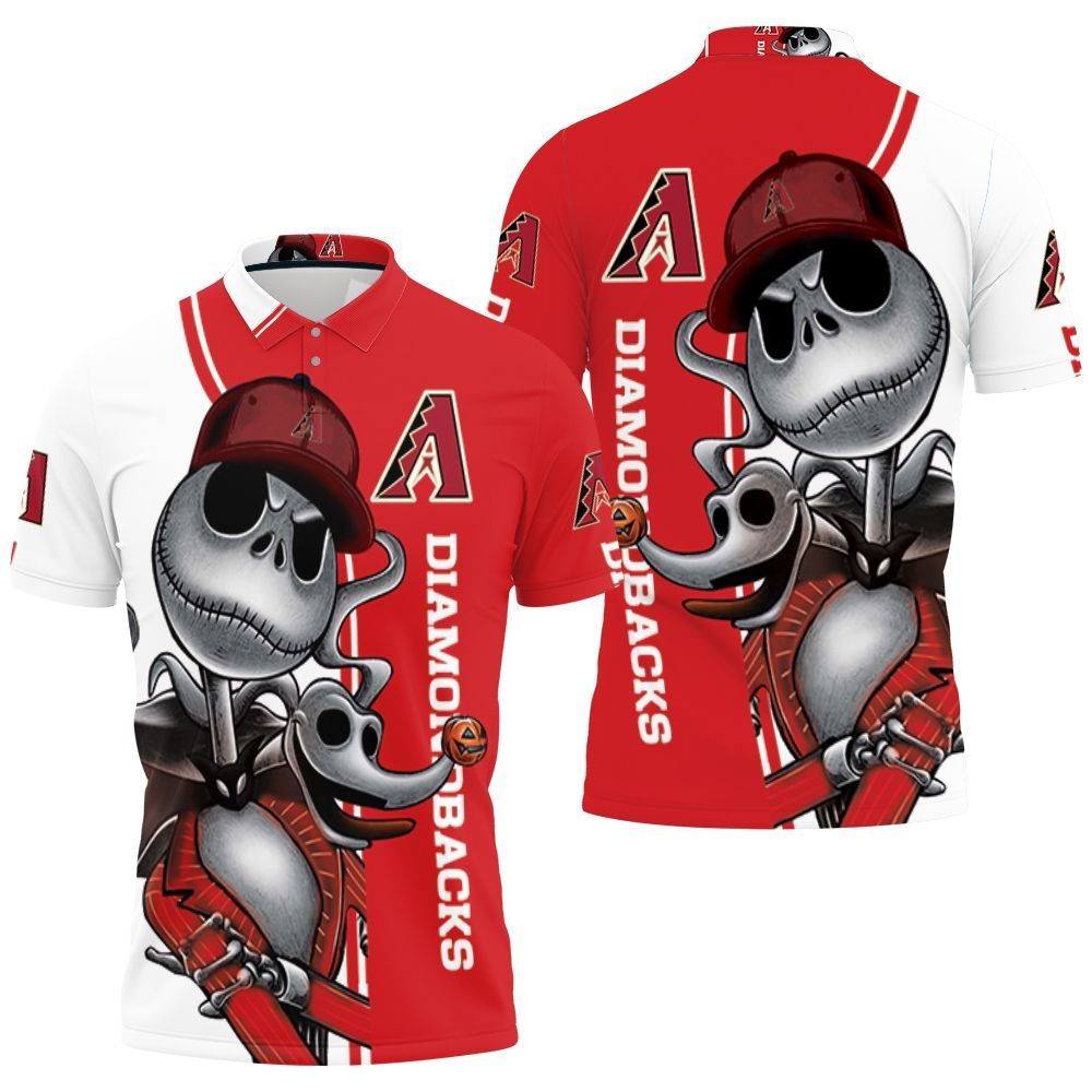 Arizona Diamondbacks Jack Skellington And Zero Polo Shirt All Over Print Shirt 3d T-shirt