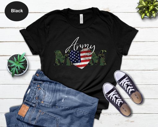 Army Mom 4th Of July Memorial Day Independence Usa Flag Unisex T-Shirt