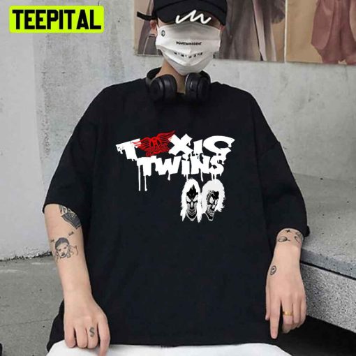 Art Toxic Twins On Black Unisex T-Shirt