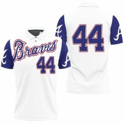 Atlanta Braves Hank Aaron 44 2020 Mlb White And Blue Jersey Inspired Polo Shirt Model A3041 All Over Print Shirt 3d T-shirt