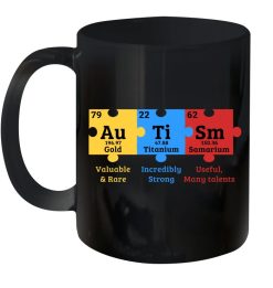 Autism Awareness Puzzle Chemical Element Premium Sublime Ceramic Coffee Mug Black