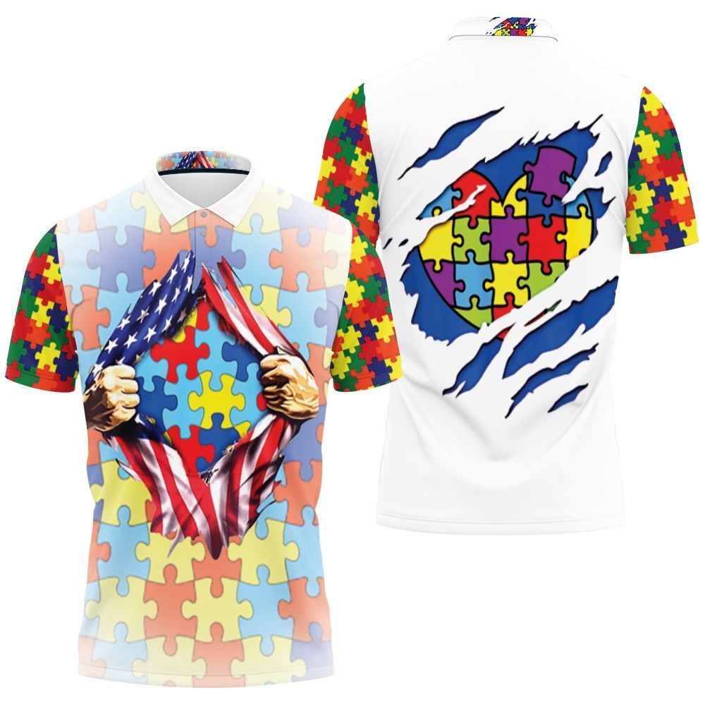 Autism Inside Flag Tshirts Super Hero Shirt Polo Shirt All Over Print Shirt 3d T-shirt