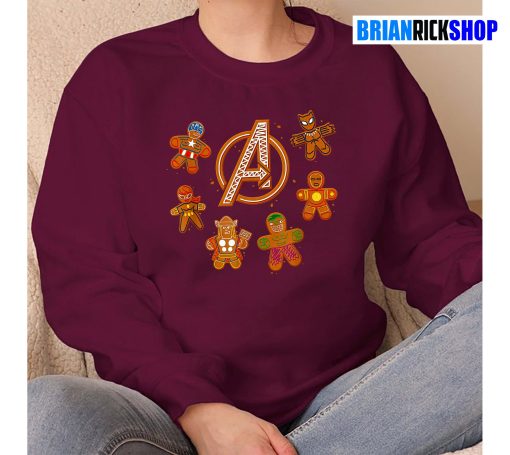 Avengers Christmas Marvel Gingerbread Cookie Unisex Sweatshirt