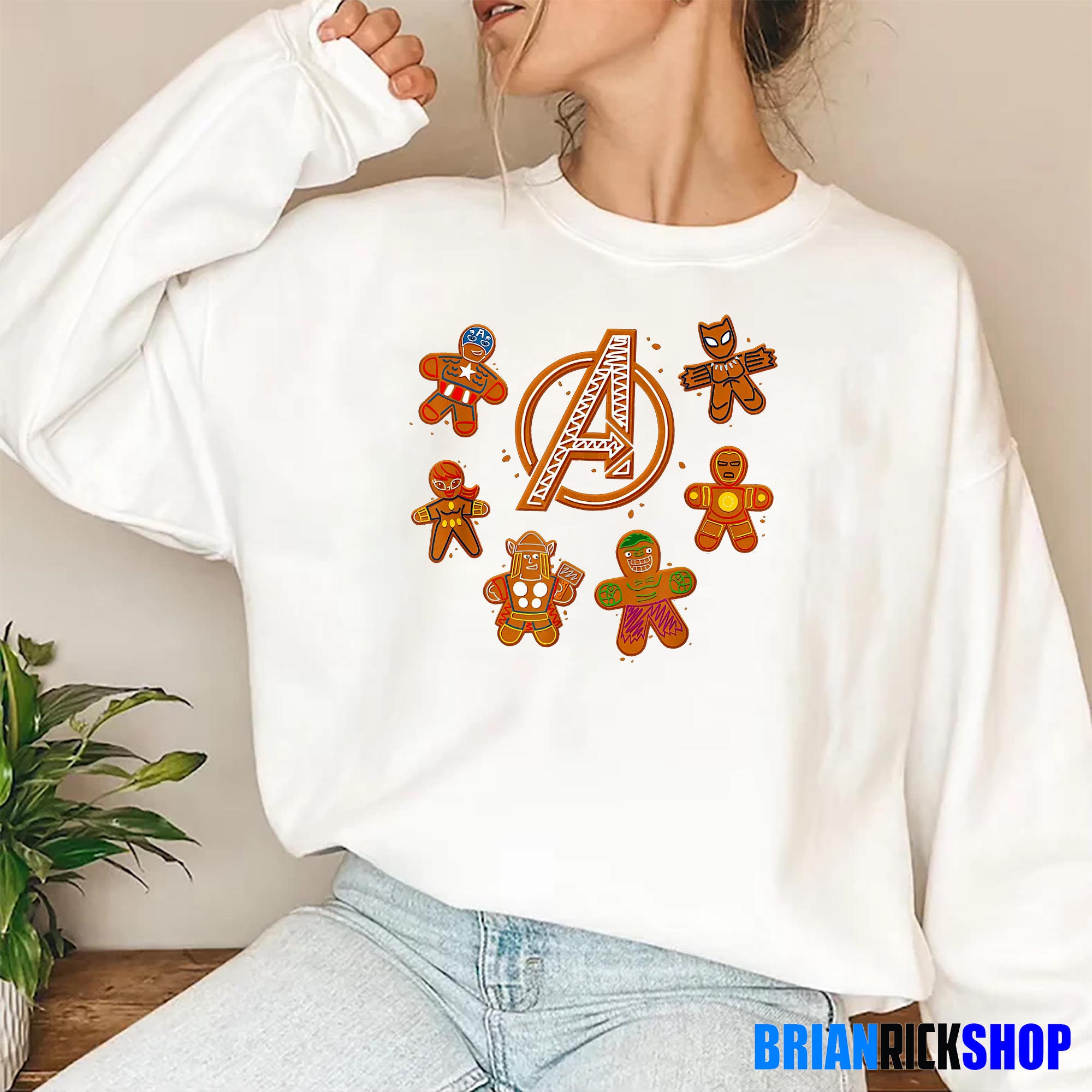 Avengers Christmas Marvel Gingerbread Cookie Unisex Sweatshirt