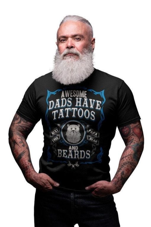 Awesome Dads Have Tattoos And Beards Father’s Day Unisex Shirt