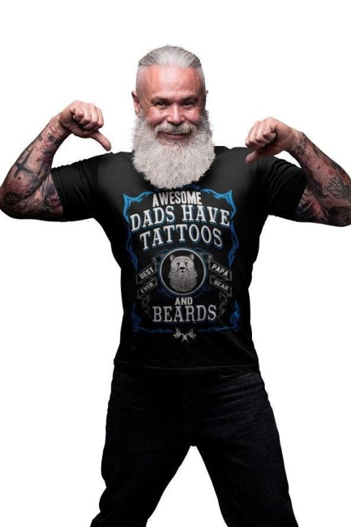 Awesome Dads Have Tattoos And Beards Father’s Day Unisex Shirt