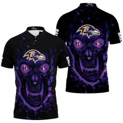 Baltimore Ravens Nfl Skull For Fan 3d Polo Shirt Jersey All Over Print Shirt 3d T-shirt