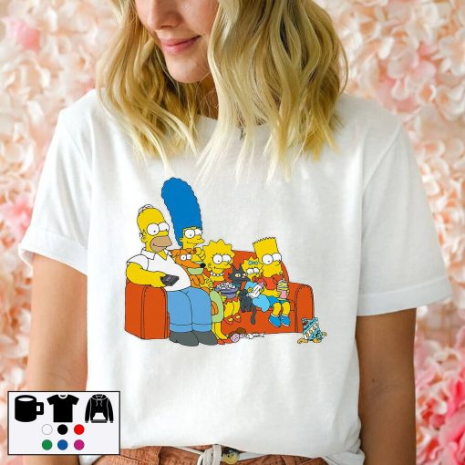 Bart Homer Simpson On Couch The Funny Family Unisex T-Shirt