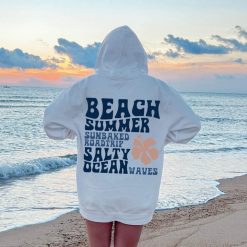 Beach Summer Sunbaked Roadtrip Salty Ovean Waves Unisex Hoodie