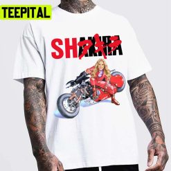 Beautiful Motorcyclist Shakira Akira Colombian Singer Unisex T-Shirt