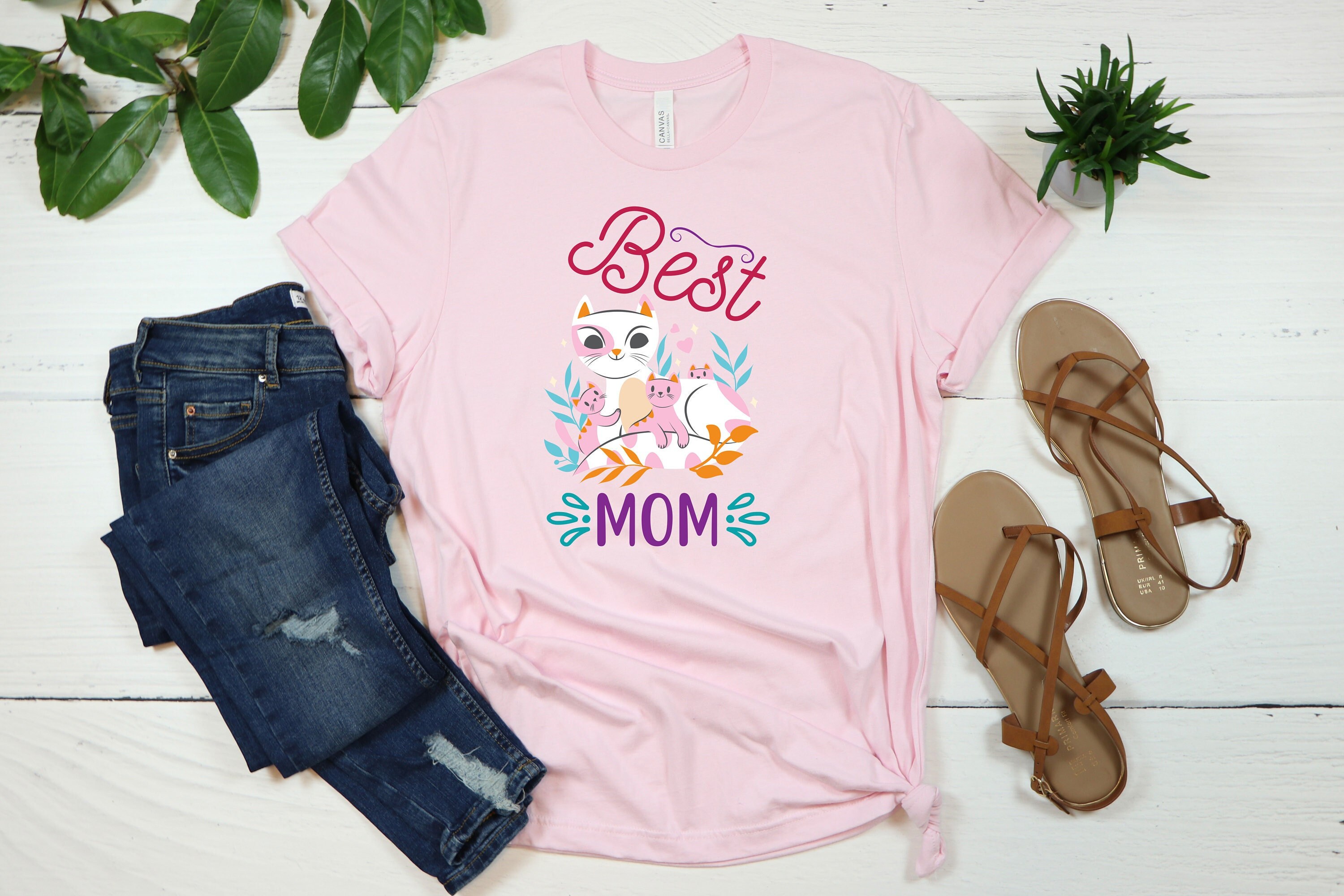 Best Mom Cat Mom Sweet Art Unisex T-Shirt