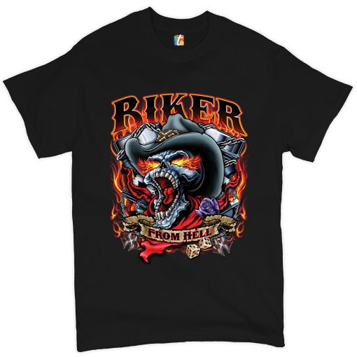 Biker From Hell Ride Or Die Skeleton Outlaw Route 66 Unisex T-Shirt