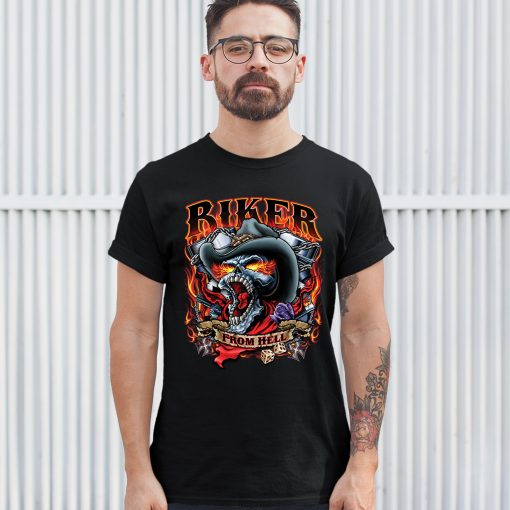 Biker From Hell Ride Or Die Skeleton Outlaw Route 66 Unisex T-Shirt