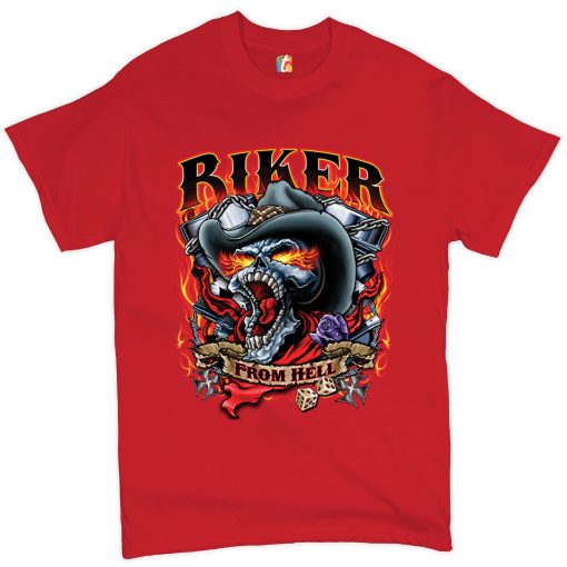 Biker From Hell Ride Or Die Skeleton Outlaw Route 66 Unisex T-Shirt