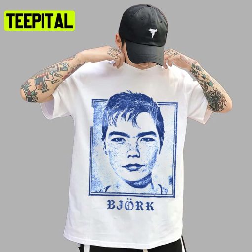 Bjork In Short Hair Bue Art Unisex T-Shirt