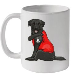 Black Labrador Dog Tattoo I Love Mom Premium Sublime Ceramic Coffee Mug White