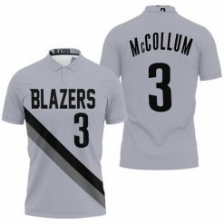 Blazers Cj Mccollum 2020-21 Earned Edition Gray Jersey Inspired Polo Shirt Model A3077 All Over Print Shirt 3d T-shirt