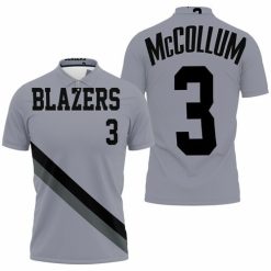 Blazers Cj Mccollum 2020-21 Earned Edition Gray Jersey Inspired Style Polo Shirt Model A3084 All Over Print Shirt 3d T-shirt