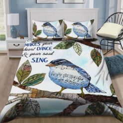 Blue Bird Makes Your Heart Dance And Your Soul Sing Cotton Bedding Sets