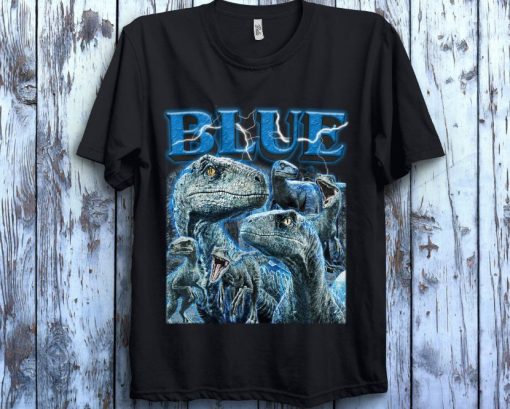 Blue Portrait Graphic Jurassic World Dominion Jurassic Park Shirt