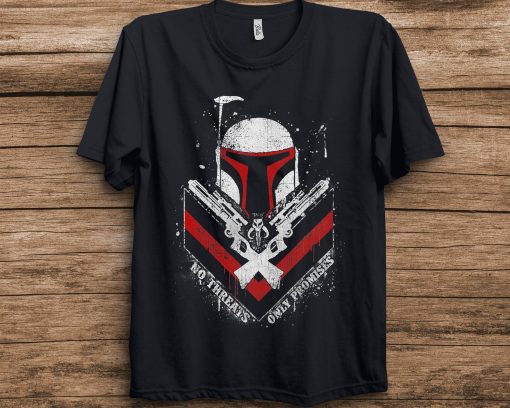 Boba Fett No Threats Only Promises Graphic Star Wars Unisex T-Shirt