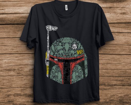 Boba Fett Silhouette Helmet Fill Graphic Star Wars Unisex T-Shirt