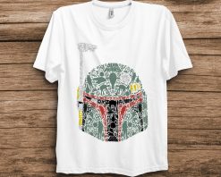 Boba Fett Silhouette Helmet Fill Graphic Star Wars Unisex T-Shirt