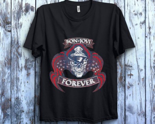 Bon Jovi Forever Skull Rock Band Music Lover Unisex Gift T-Shirt
