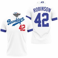 Brooklyn Dodgers Jackie Robinson 42 Mlb White Jersey Inspired Style Polo Shirt Model A3158 All Over Print Shirt 3d T-shirt