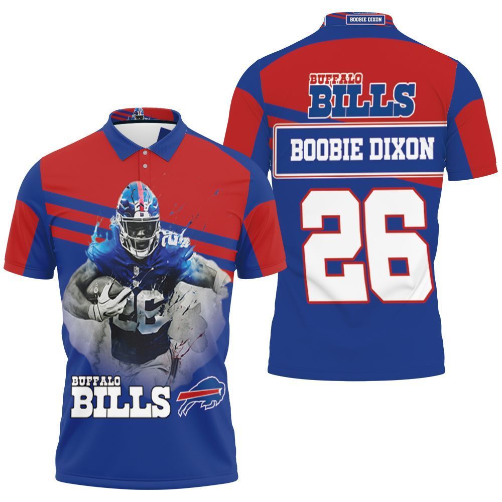 Buffalo Bills 26 Boobie Dixon Afc East Champs 3d Polo Shirt Jersey All Over Print Shirt 3d T-shirt
