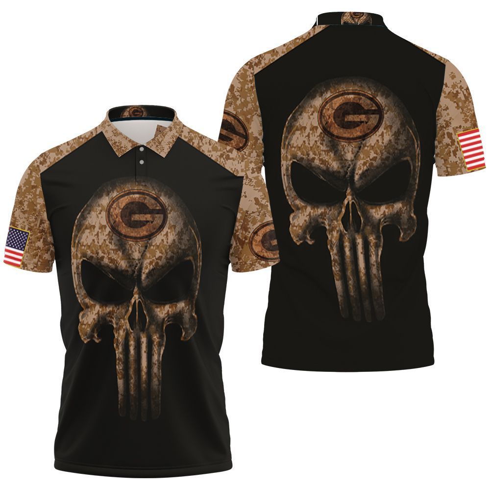 Camouflage Skull Green Bay Packers American Flag 3d Polo Shirt Jersey All Over Print Shirt 3d T-shirt