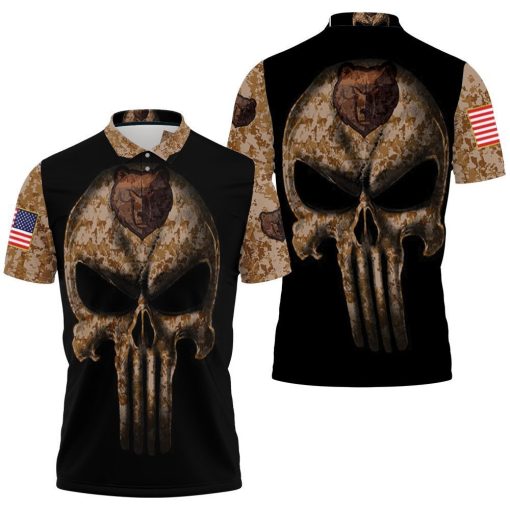 Camouflage Skull Memphis Grizzlies American Flag Polo Shirt All Over Print Shirt 3d T-shirt