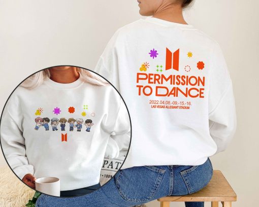 Chibi Art Permission To Dance On Stage Las Vegas Bts 2022 Online Concert Unisex Sweatshirt