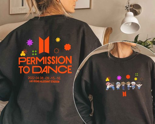 Chibi Art Permission To Dance On Stage Las Vegas Bts 2022 Online Concert Unisex Sweatshirt