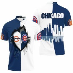 Chicago Bears And Chicago Cubs Heartbeat Love Ripped 3d Jersey Polo Shirt Model A31343 All Over Print Shirt 3d T-shirt