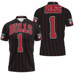 Chicago Bulls Derrick Rose 1 Nba Throwback Red Stripes Black Jersey Inspired Polo Shirt Model A3248 All Over Print Shirt 3d T-shirt