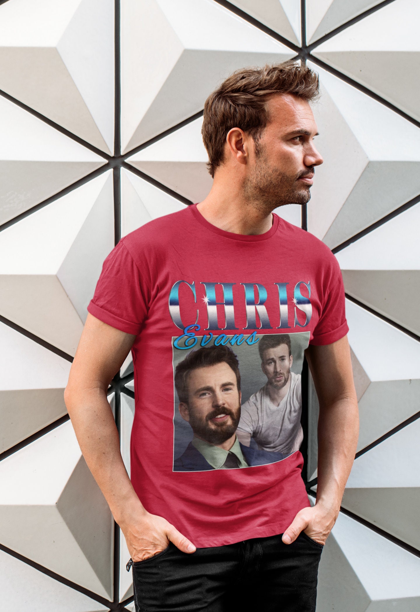 Chris Evans Marvel Captain America Vintage Art Unisex T-Shirt