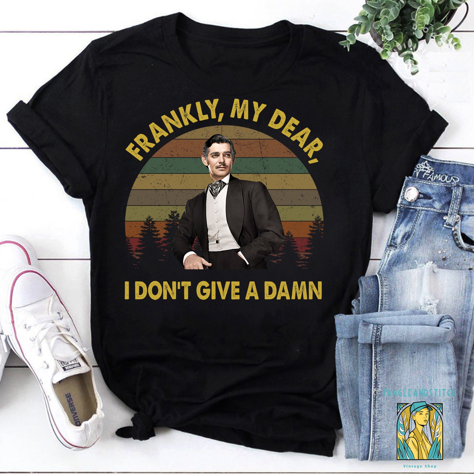 Clark Gable Frankly My Dear I Don’t Give A Damn Retro Clark Gable Unisex T-Shirt