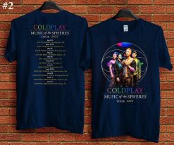 Cold Play Music Of The Spheres World Tour 2022 Double Sided Unisex T-Shirt