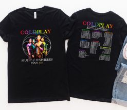 Coldplay Music Of The Spheres 2022 Tour Double Sided Unisex T-Shirt
