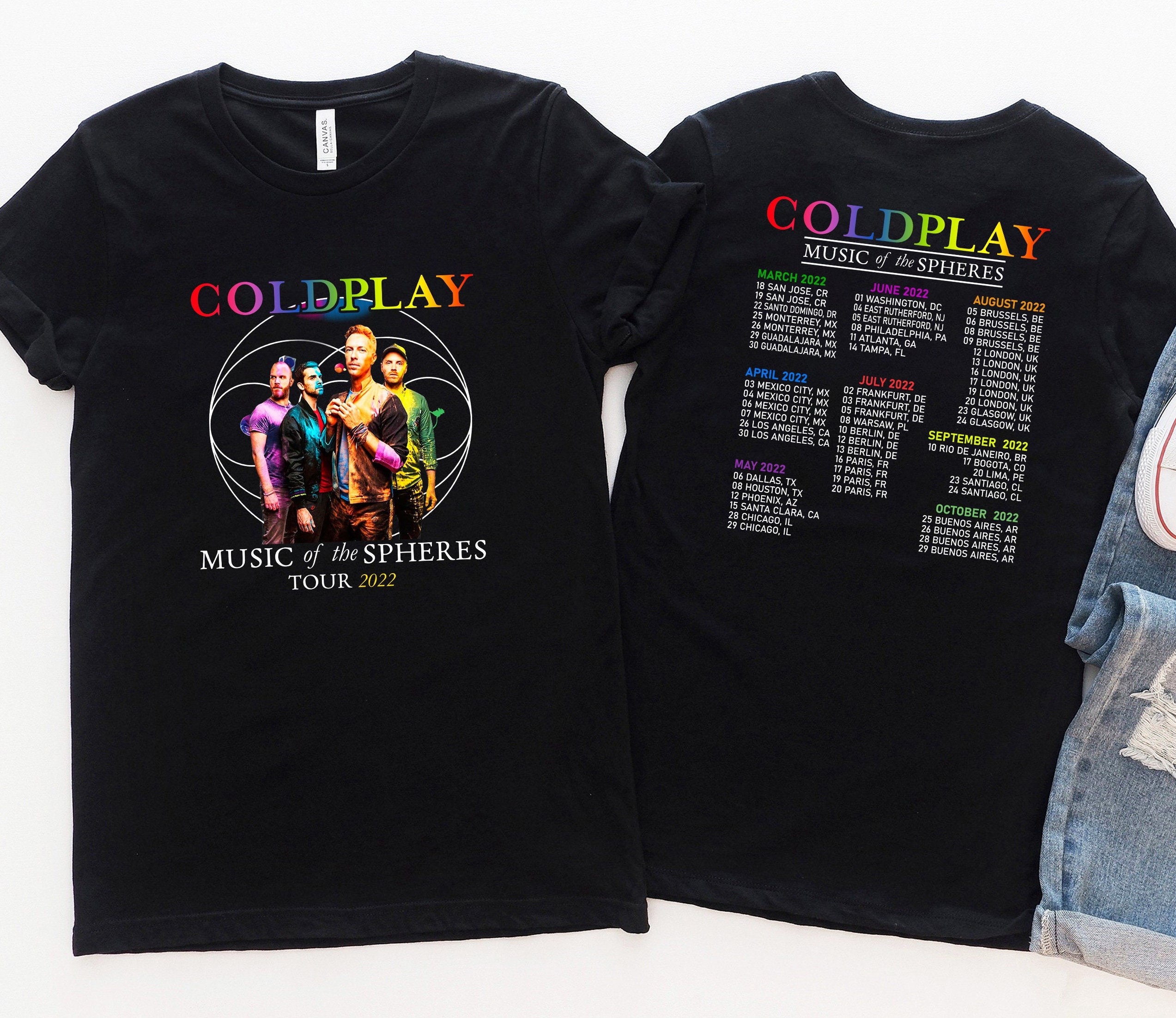 Coldplay Music Of The Spheres American Tour Dates T-Shirt