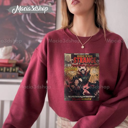 Comic Dr Strange & Scarlet Witch 2022 Marvel Multiverse Of Madness Unisex Sweatshirt