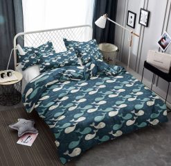 Cute Cartoon Whales Pattern Cotton Bedding Sets