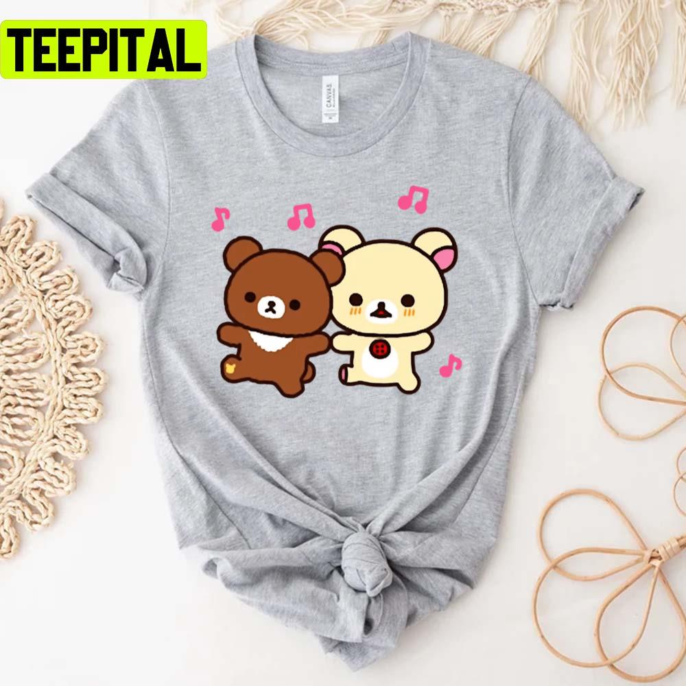 Cute Icecream Premium Rilakkuma And Korilakkuma Unisex T-Shirt
