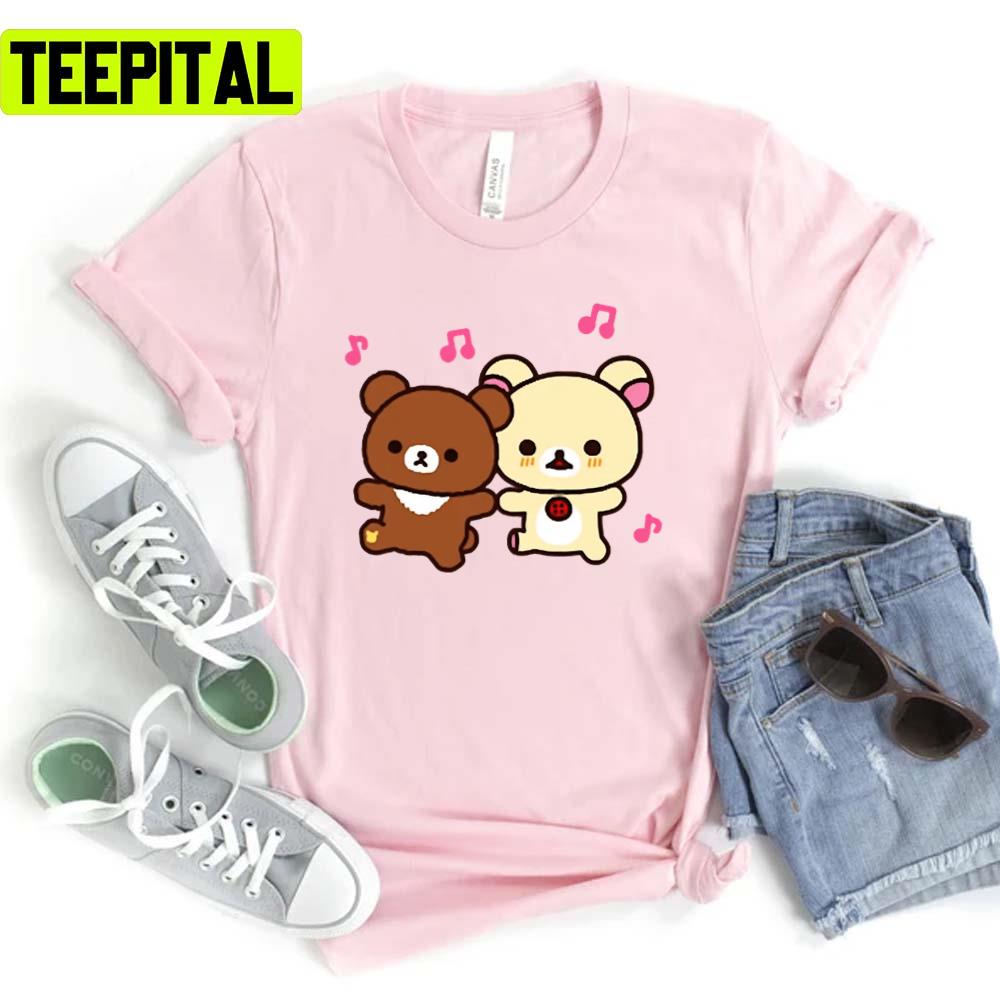 Cute Icecream Premium Rilakkuma And Korilakkuma Unisex T-Shirt