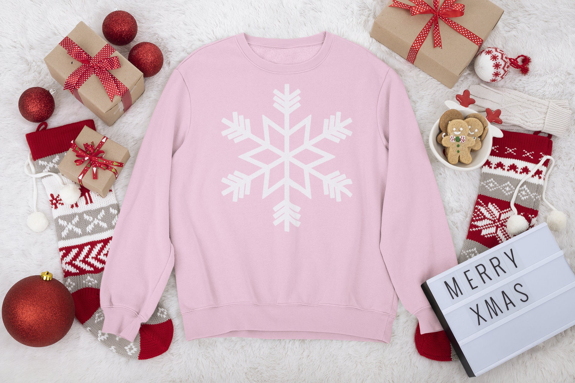 Cute Snowflake Pastel Christmas Unisex Sweatshirt