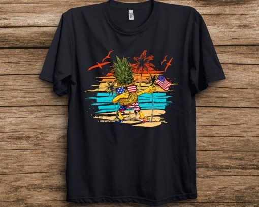 Dabbing Pineapple America Summer Vacation T-Shirt