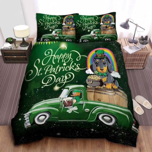 Dachshund Dog Happy St Patrick’s Day Cotton Bedding Sets