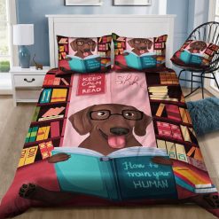 Dachshund Keep Calm And Read How To Train Your Human Book Cotton Bedding Sets