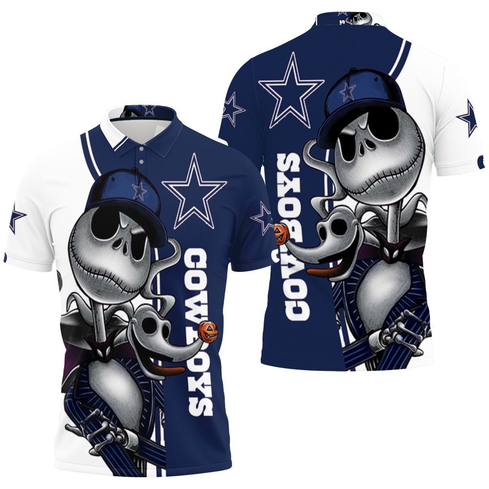 Dallas Cowboys Jack Skellington And Zero Polo Shirt All Over Print Shirt 3d T-shirt